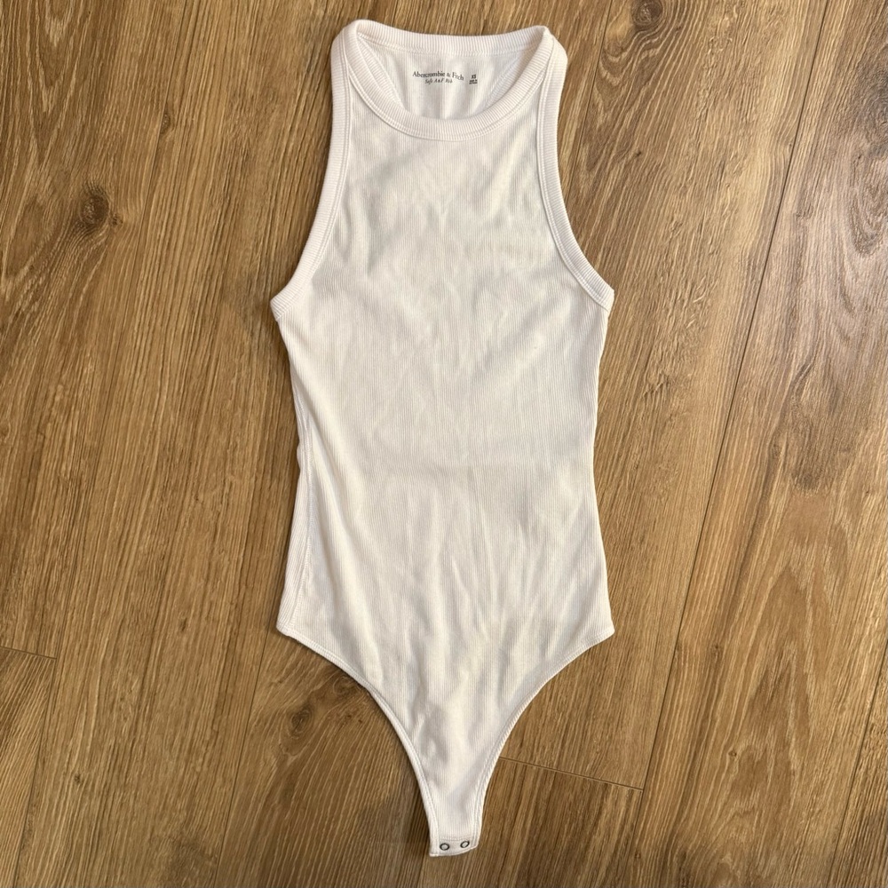 Abercrombie & Fitch White Sleeveless Bodysuit